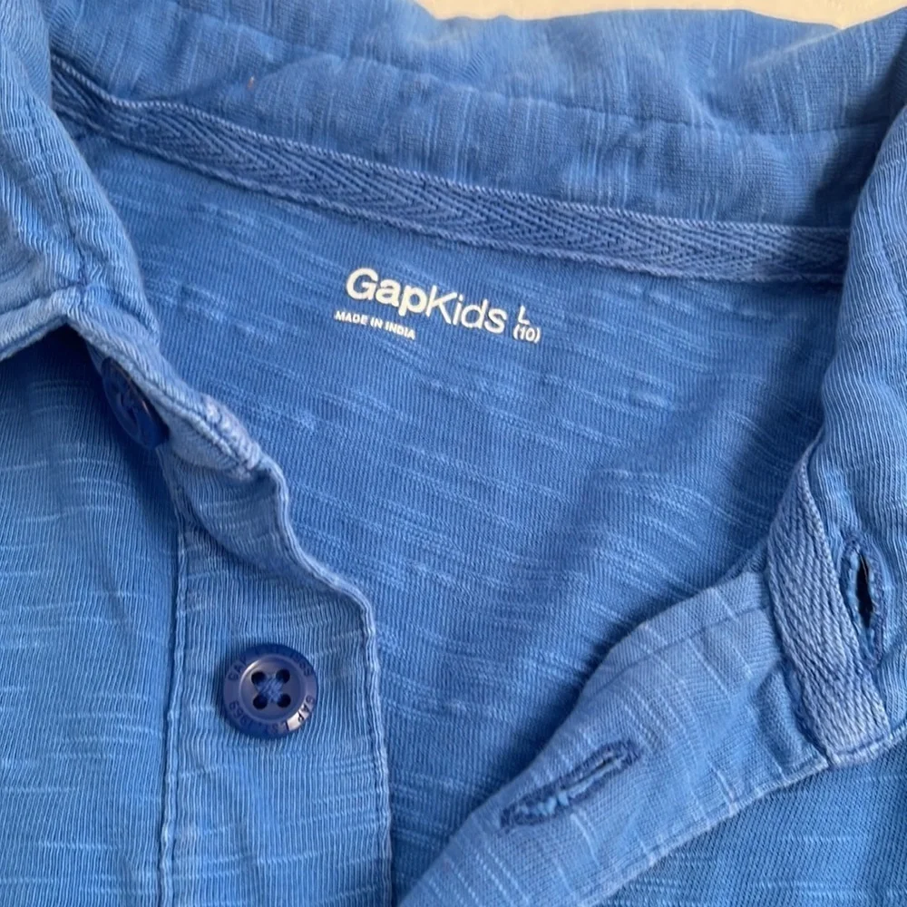 Gap blue burnout pocket short sleeve polo shirt L = 10